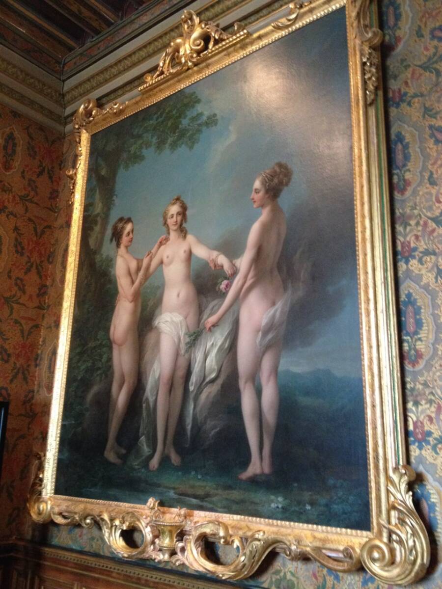 Quadro As 3 Gracas De Van Loo Representa 3 Favoritas Do Rei Luis Xv